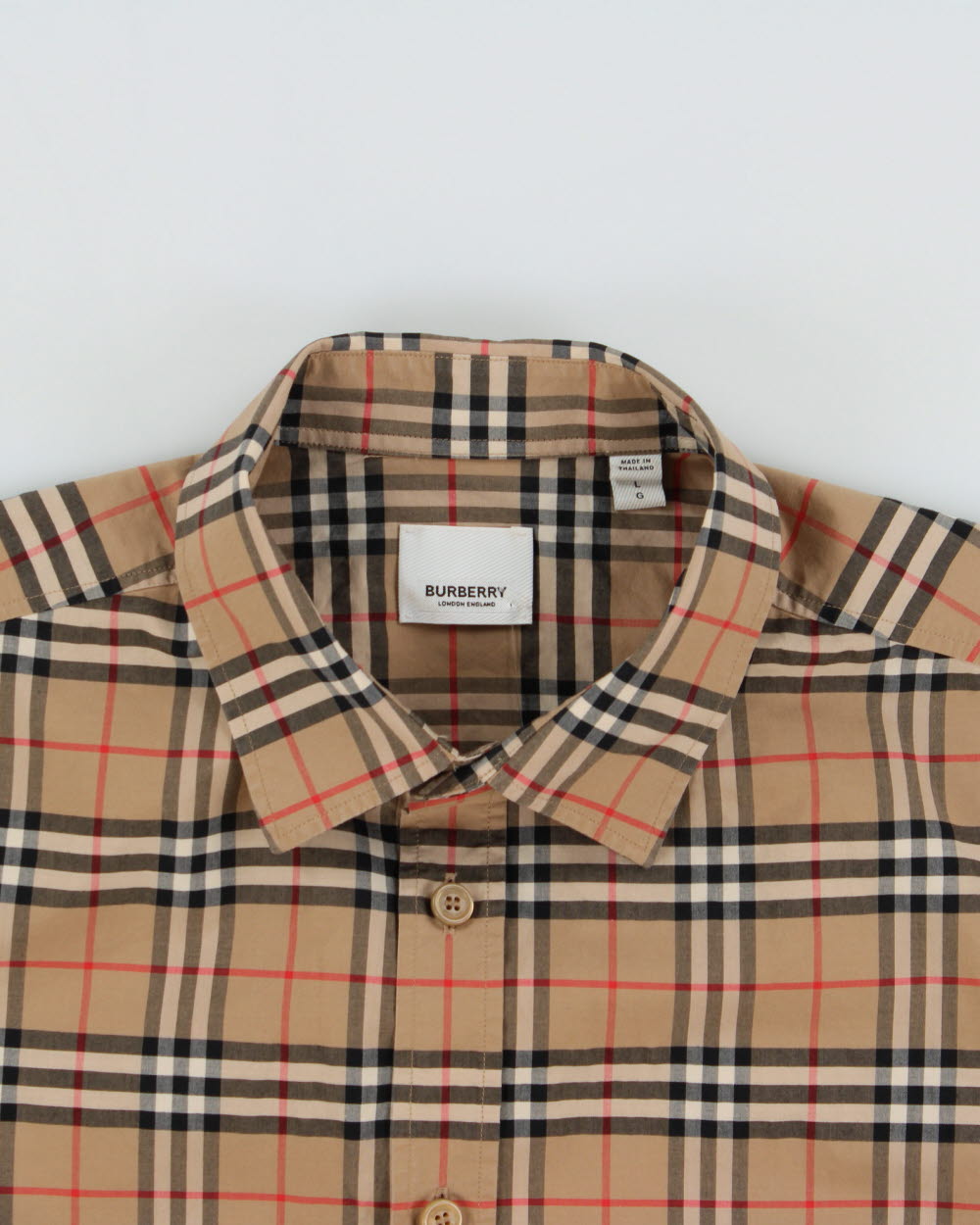 2023 Burberry London Nova Check Classic Fit Long Sleeve Shirt - L