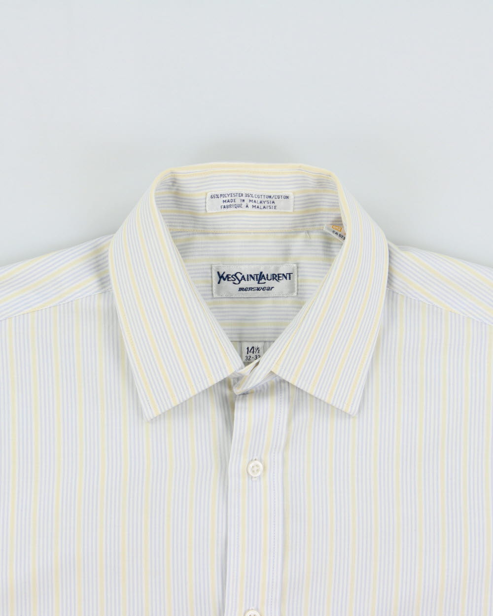 Vintage 1980s Yves Saint Laurent Striped Long Sleeve Pocket Shirt - S
