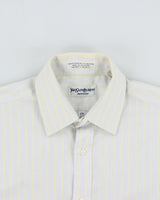 Vintage 1980s Yves Saint Laurent Striped Long Sleeve Pocket Shirt - S