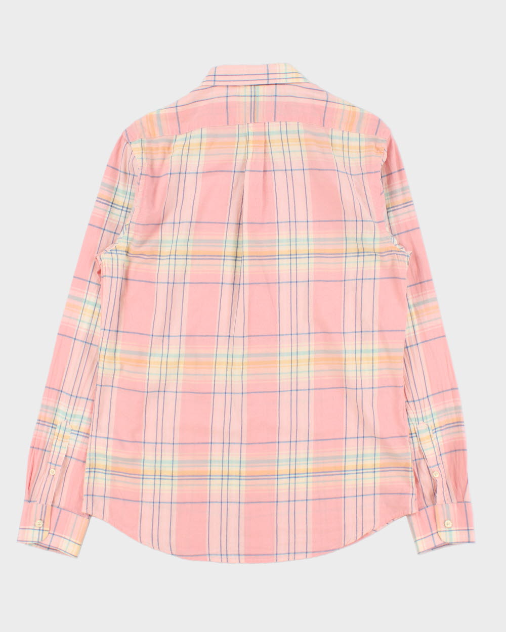 Vintage Ralph Lauren Linen Slim Fit Checked Long Sleeve Shirt - L