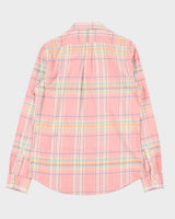 Vintage Ralph Lauren Linen Slim Fit Checked Long Sleeve Shirt - L