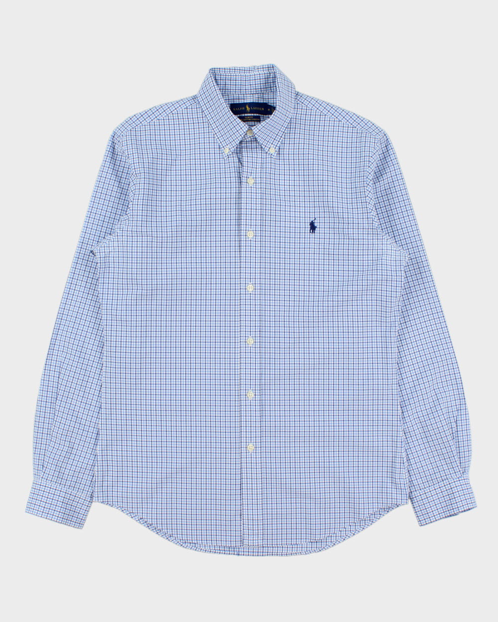 Vintage Ralph Lauren Slim Fit Checked Long Sleeve Shirt - M