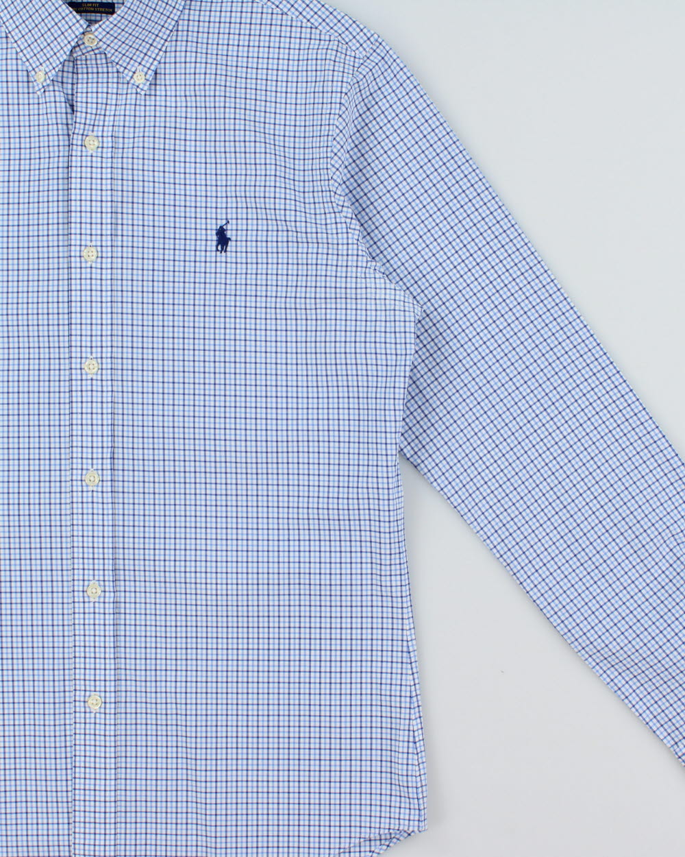 Vintage Ralph Lauren Slim Fit Checked Long Sleeve Shirt - M