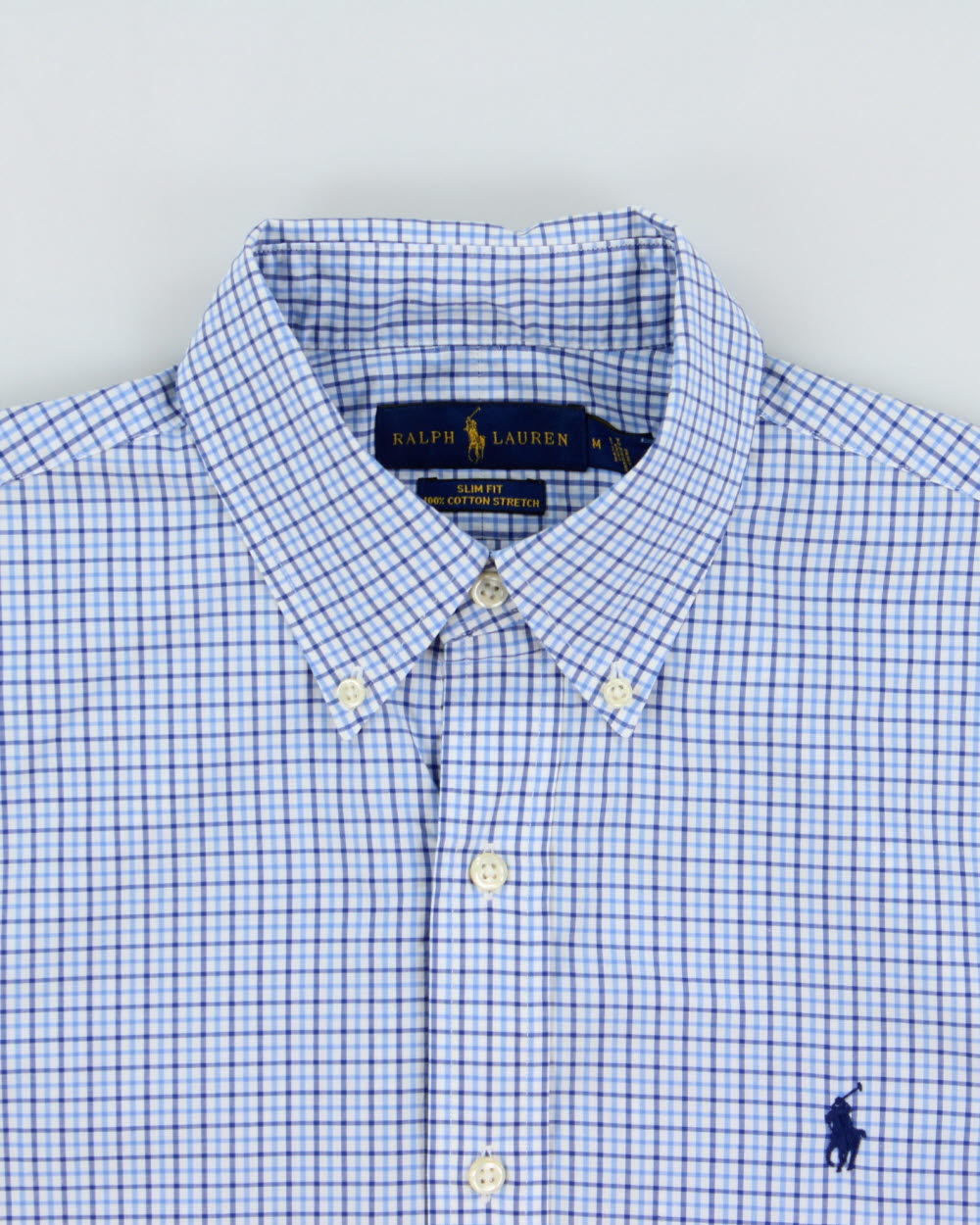 Vintage Ralph Lauren Slim Fit Checked Long Sleeve Shirt - M