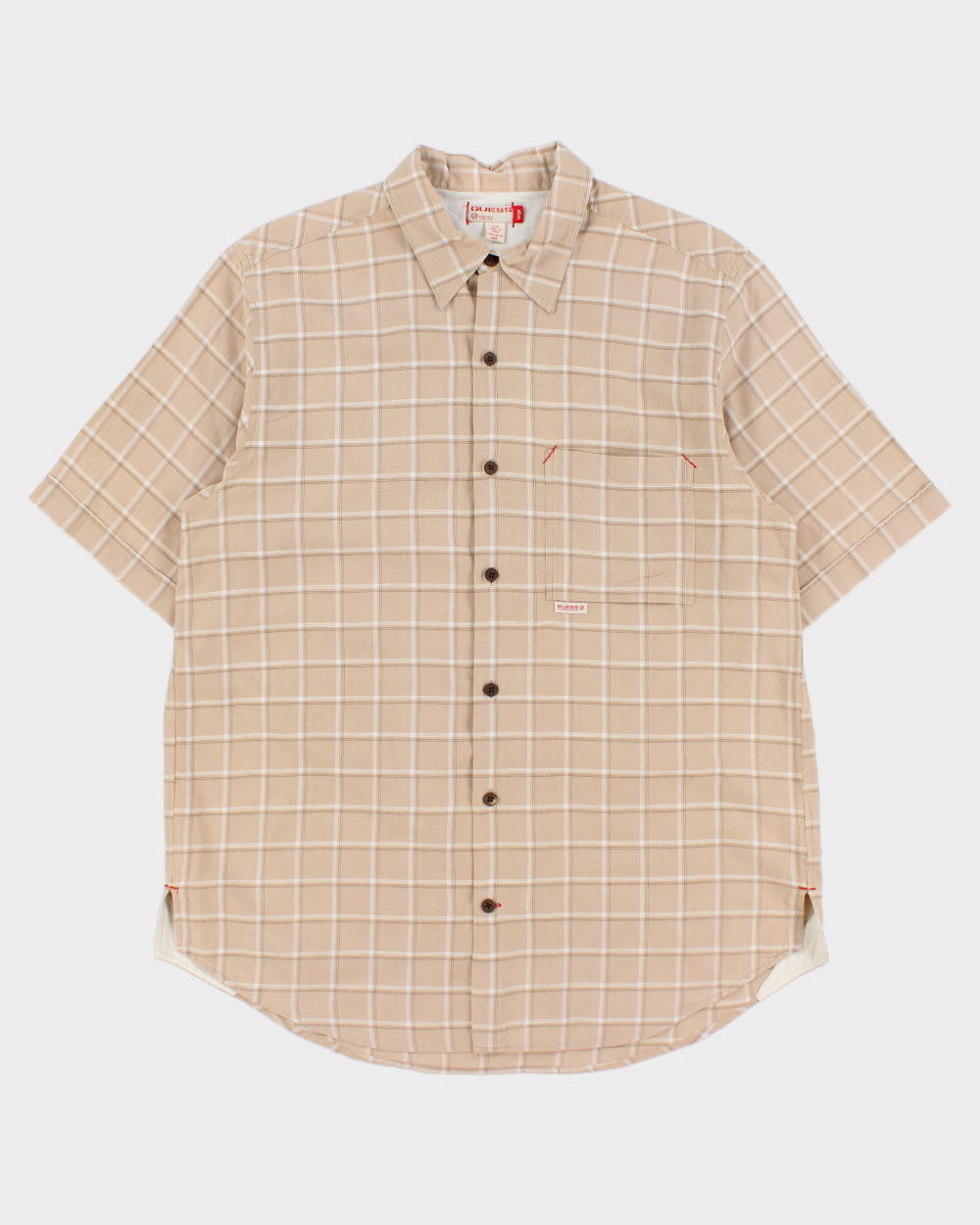 Vintage Y2K 2000s Guess Checked Short Sleeve Shirt - M