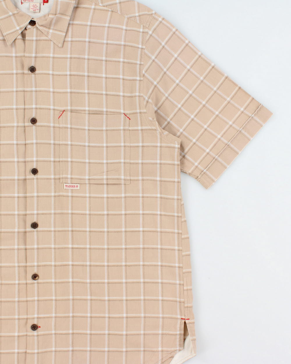 Vintage Y2K 2000s Guess Checked Short Sleeve Shirt - M