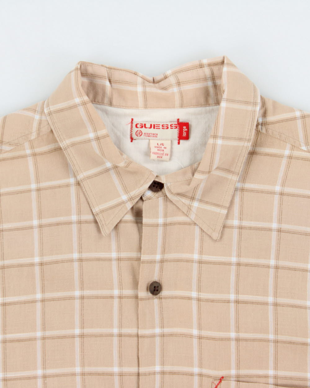 Vintage Y2K 2000s Guess Checked Short Sleeve Shirt - M