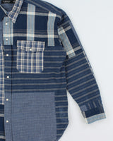 Vintage Ralph Lauren Linen Blend Patchwork Long Sleeve Shirt - XL
