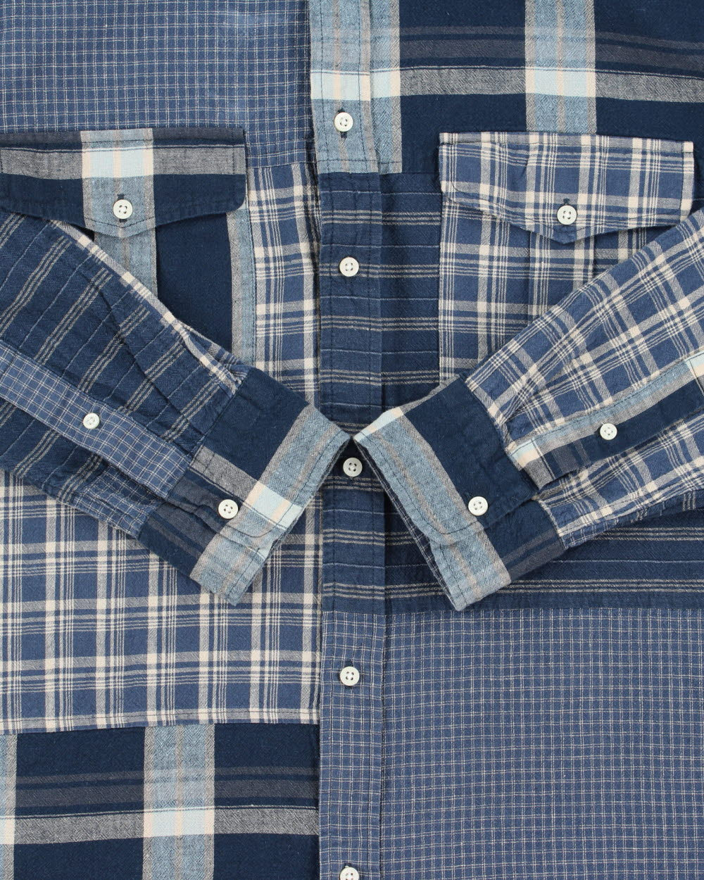 Vintage Ralph Lauren Linen Blend Patchwork Long Sleeve Shirt - XL
