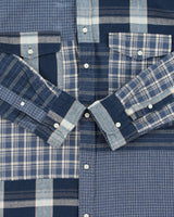Vintage Ralph Lauren Linen Blend Patchwork Long Sleeve Shirt - XL