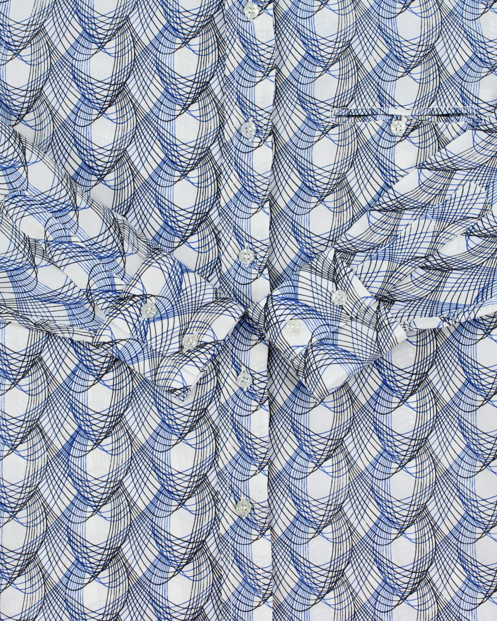 Vintage 1970s Shunkwong Geometric Pattern Long Sleeve Shirt - S