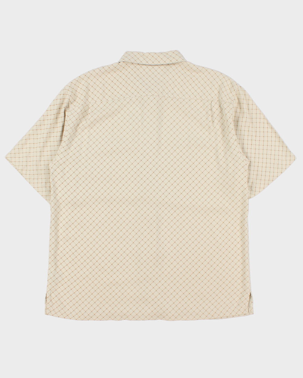 Vintage 1990s Stonehouse Silk Grid Pattern Short Sleeve Shirt - XL