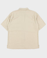 Vintage 1990s Stonehouse Silk Grid Pattern Short Sleeve Shirt - XL