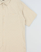 Vintage 1990s Stonehouse Silk Grid Pattern Short Sleeve Shirt - XL