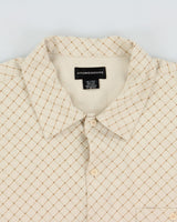 Vintage 1990s Stonehouse Silk Grid Pattern Short Sleeve Shirt - XL