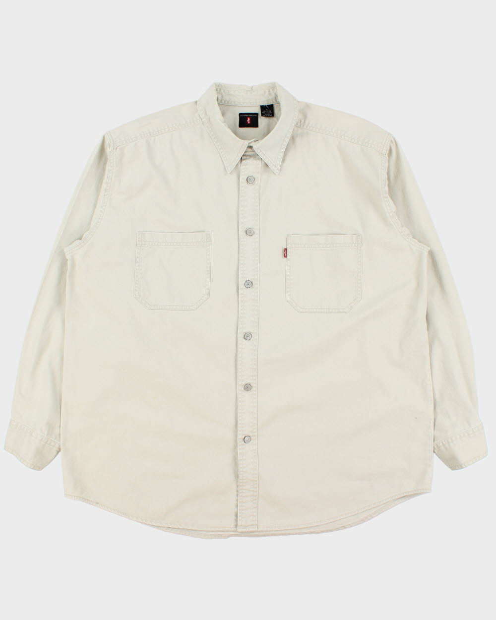 Vintage 1990s Levi's Red Tab Khaki Long Sleeve Denim Pocket Shirt - XL