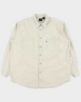 Vintage 1990s Levi's Red Tab Khaki Long Sleeve Denim Pocket Shirt - XL