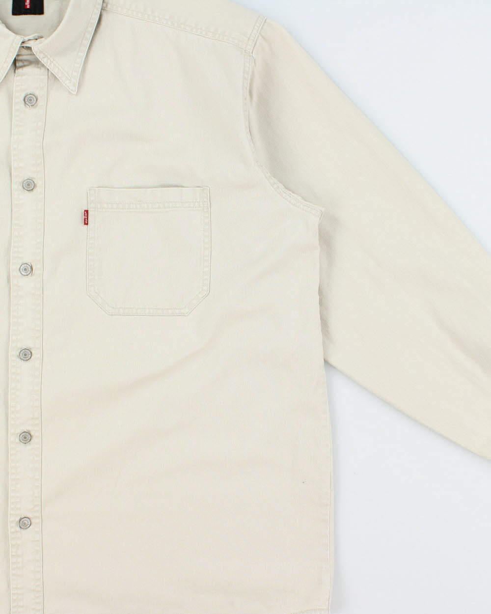 Vintage 1990s Levi's Red Tab Khaki Long Sleeve Denim Pocket Shirt - XL