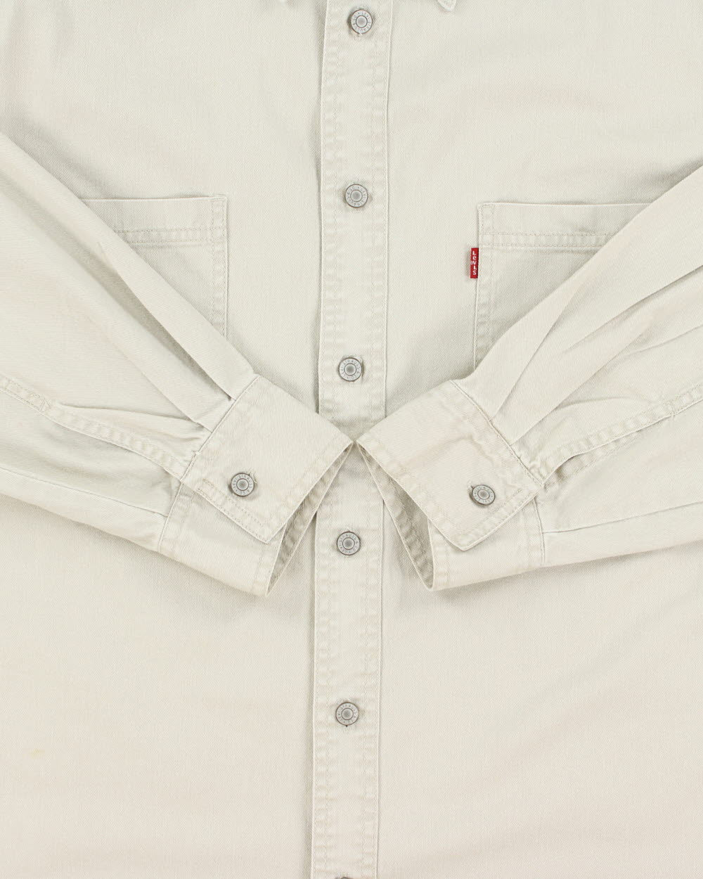 Vintage 1990s Levi's Red Tab Khaki Long Sleeve Denim Pocket Shirt - XL