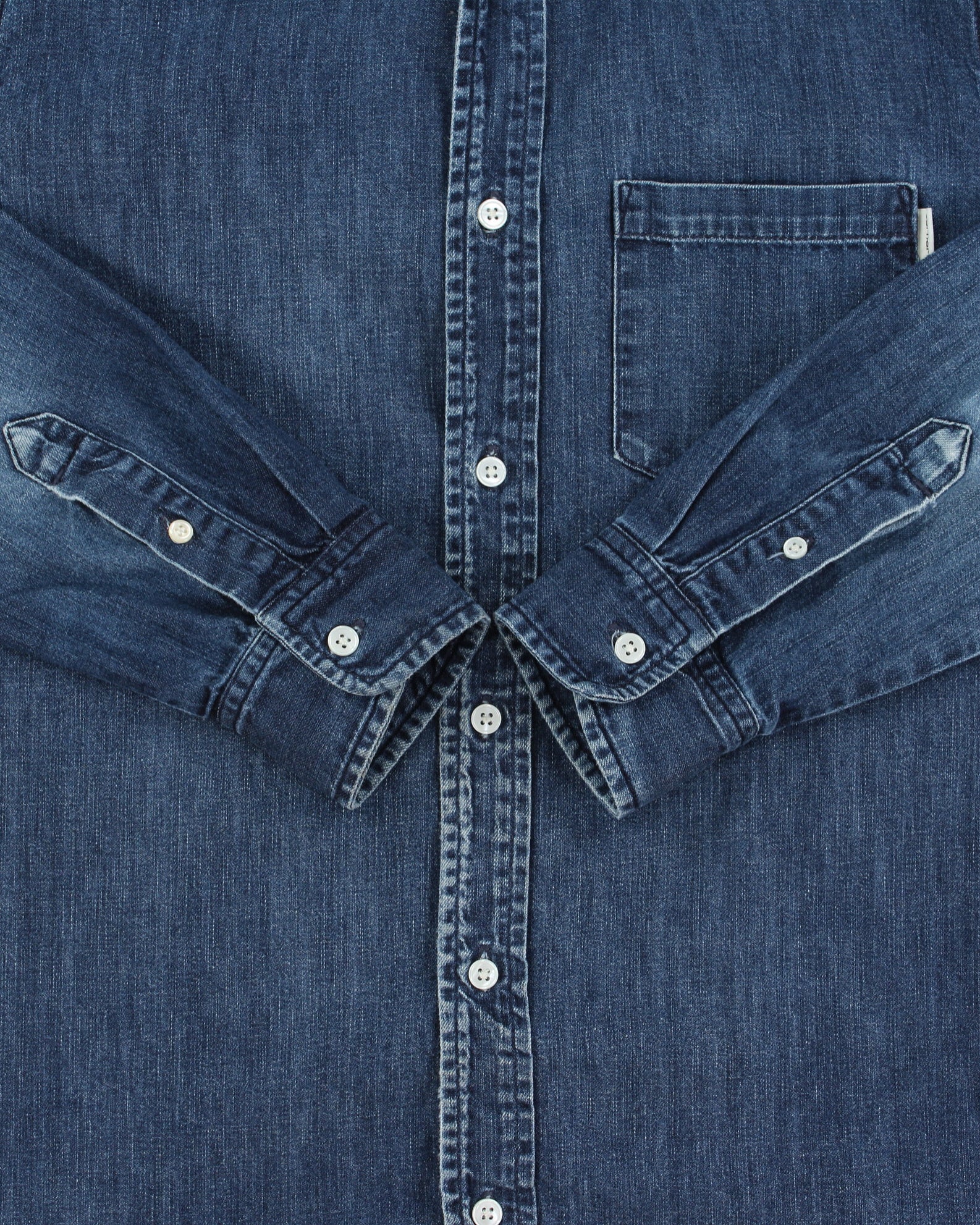 Vintage Carhartt WIP Civil Slim Fit Long Sleeve Denim Shirt - M