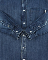 Vintage Carhartt WIP Civil Slim Fit Long Sleeve Denim Shirt - M