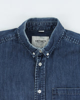 Vintage Carhartt WIP Civil Slim Fit Long Sleeve Denim Shirt - M