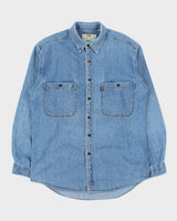 Vintage 1990s Levi's Medium Wash Long Sleeve Denim Pocket Shirt - M