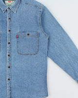 Vintage 1990s Levi's Medium Wash Long Sleeve Denim Pocket Shirt - M