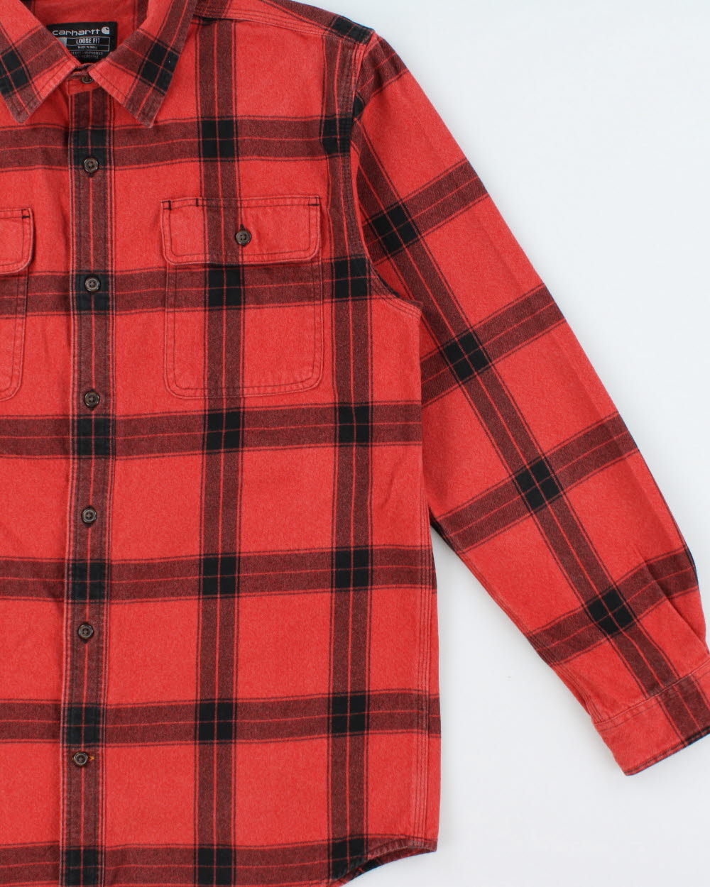 Vintage Carhartt Buffalo Plaid Loose Fit Long Sleeve Flannel Shirt - M