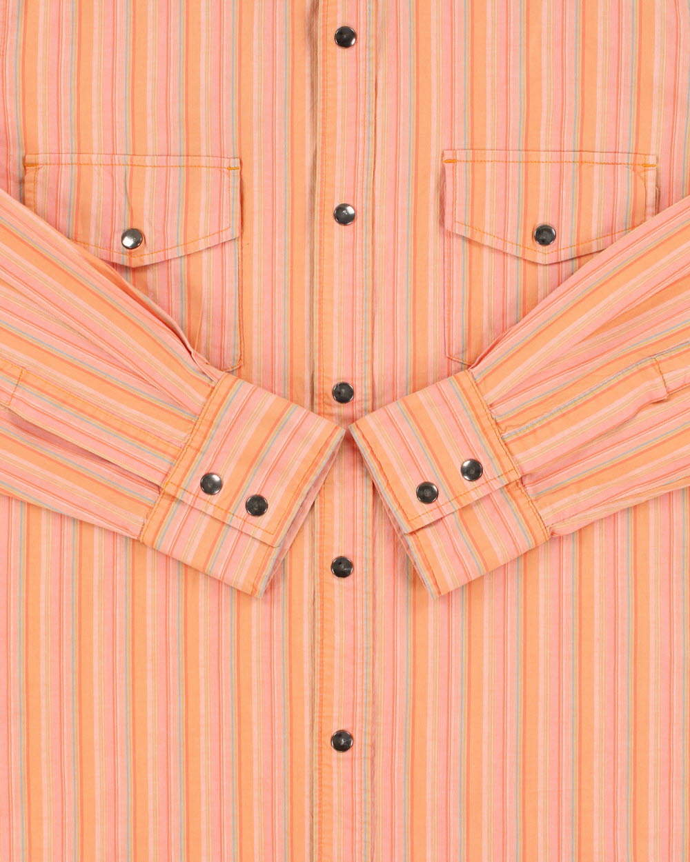 Vintage Y2K 00s Nautica Striped Snap Button Long Sleeve Pocket Shirt - M