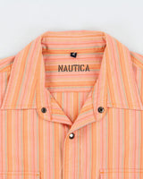 Vintage Y2K 00s Nautica Striped Snap Button Long Sleeve Pocket Shirt - M