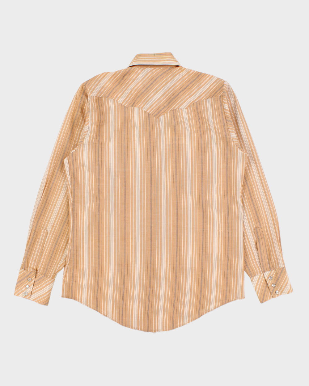 Vintage 1970s Karman Perma Press Striped Pearl Snap Button Long Sleeve Western Shirt - S