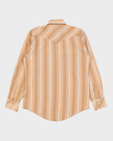 Vintage 1970s Karman Perma Press Striped Pearl Snap Button Long Sleeve Western Shirt - S