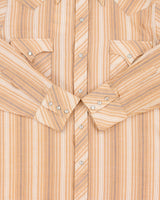 Vintage 1970s Karman Perma Press Striped Pearl Snap Button Long Sleeve Western Shirt - S