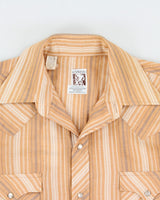 Vintage 1970s Karman Perma Press Striped Pearl Snap Button Long Sleeve Western Shirt - S