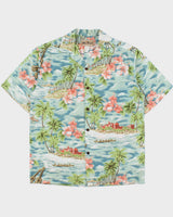 Vintage 1990s Blue Hawaii Made In USA Hawaiian Shirt - M