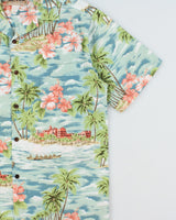 Vintage 1990s Blue Hawaii Made In USA Hawaiian Shirt - M