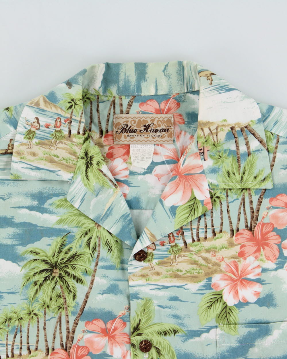 Vintage 1990s Blue Hawaii Made In USA Hawaiian Shirt - M
