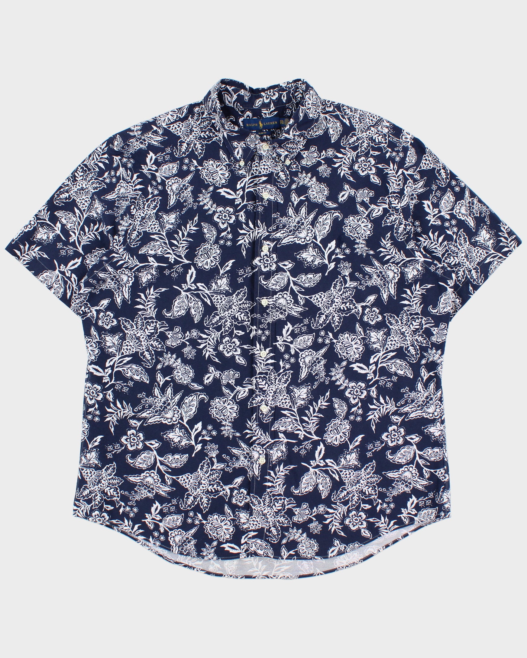 Vintage Ralph Lauren Floral Slim Fit Short Sleeve Shirt - XXL
