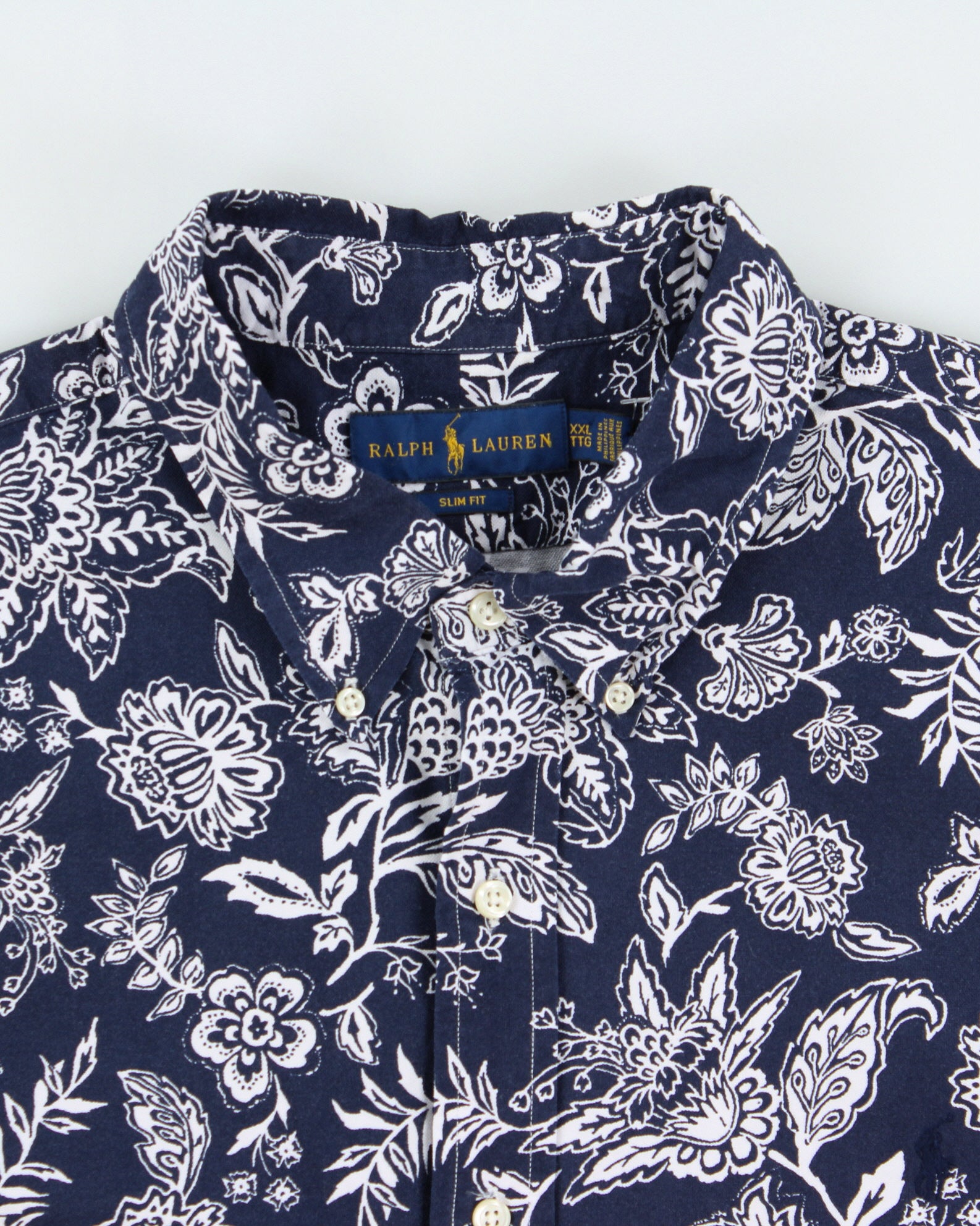 Vintage Ralph Lauren Floral Slim Fit Short Sleeve Shirt - XXL