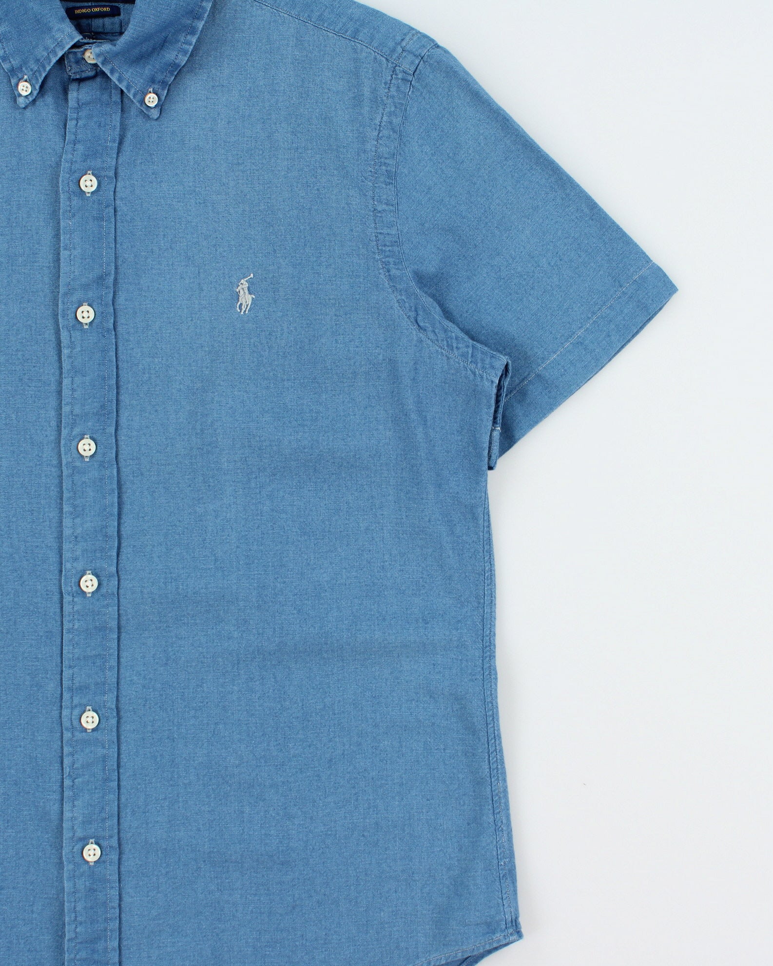 Vintage Ralph Lauren Indigo Oxford Short Sleeve Shirt - S