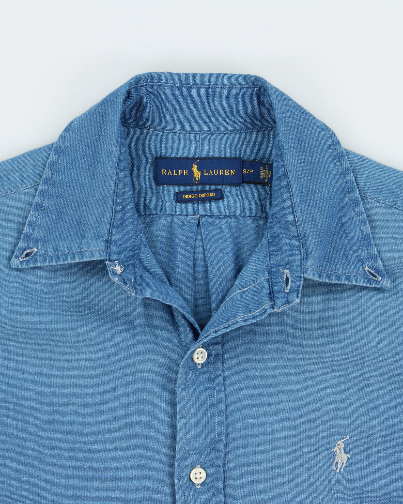 Vintage Ralph Lauren Indigo Oxford Short Sleeve Shirt - S