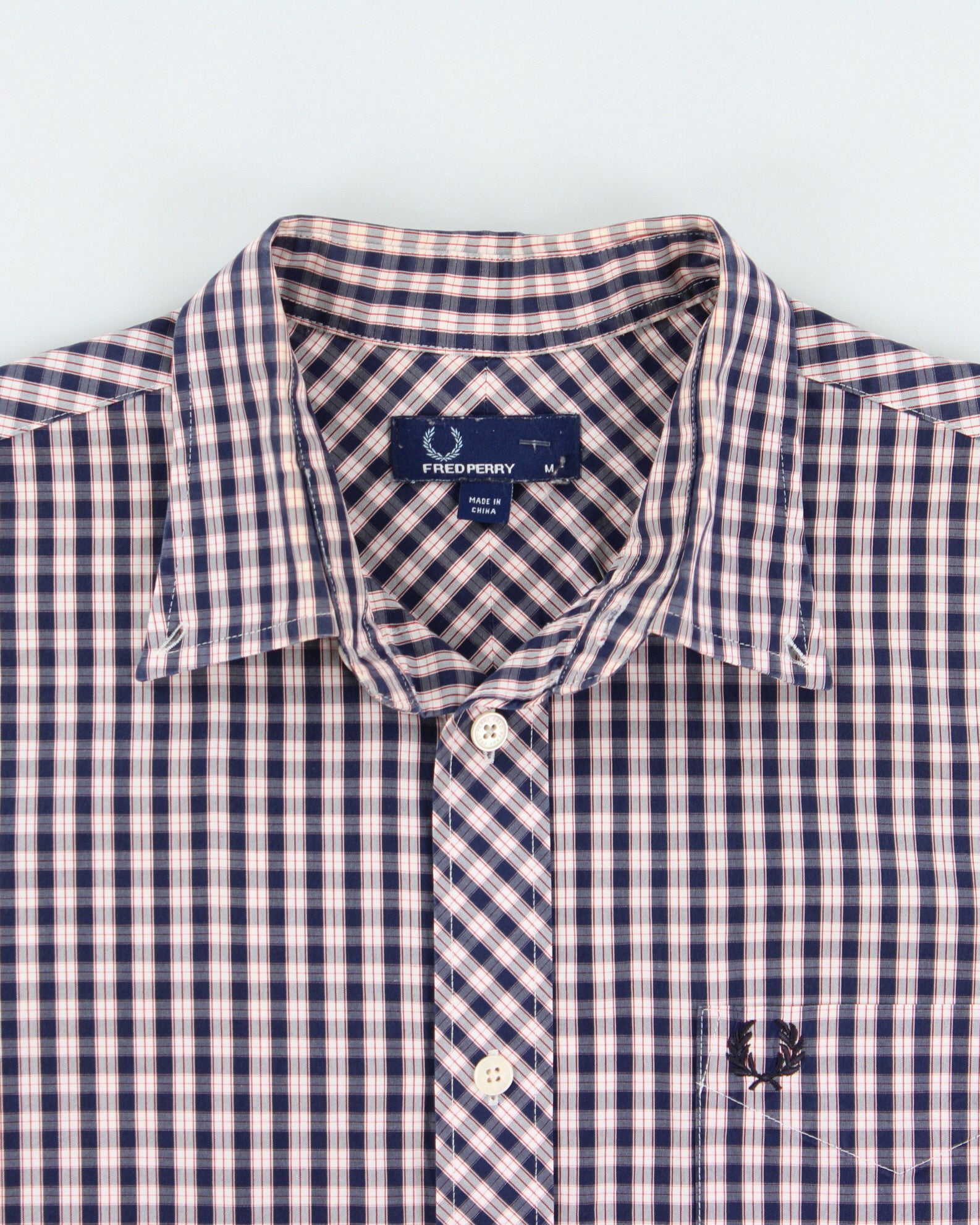 Vintage Fred Perry Plaid Classic Short Sleeve Shirt - M