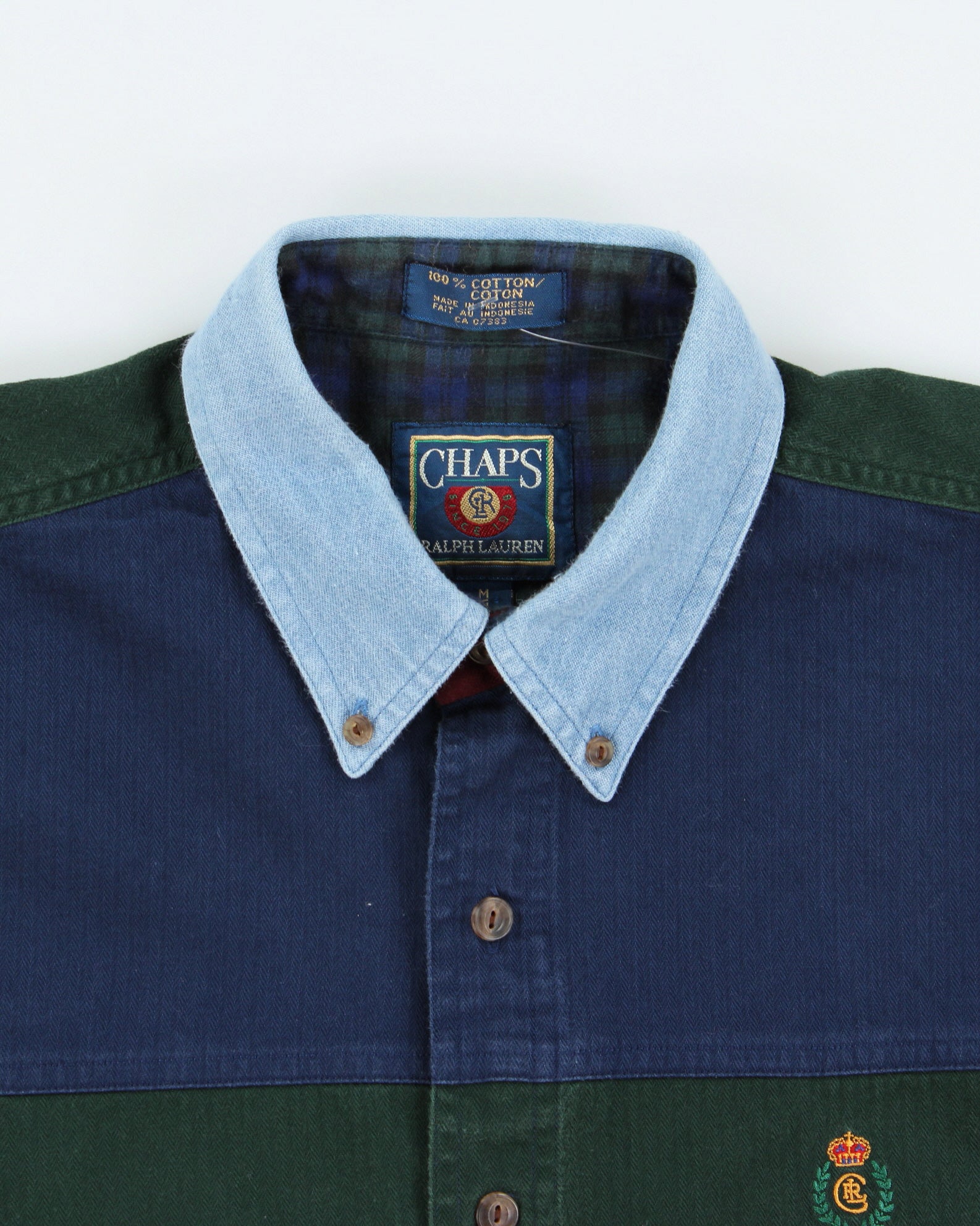 Vintage 1990s Chaps Ralph Lauren Heavyweight Long Sleeve Shirt - M