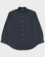 Vintage Y2K 00s Polo Ralph Lauren Tartan Classic Fit Long Sleeve Shirt - XL
