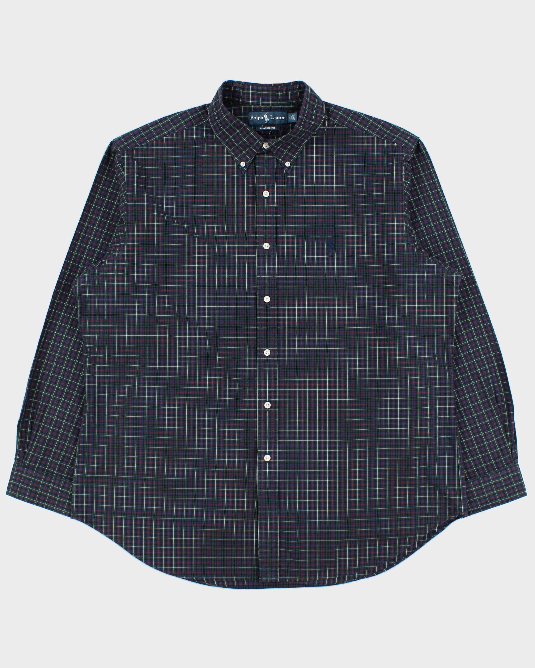 Vintage Y2K 00s Polo Ralph Lauren Tartan Classic Fit Long Sleeve Shirt - XL