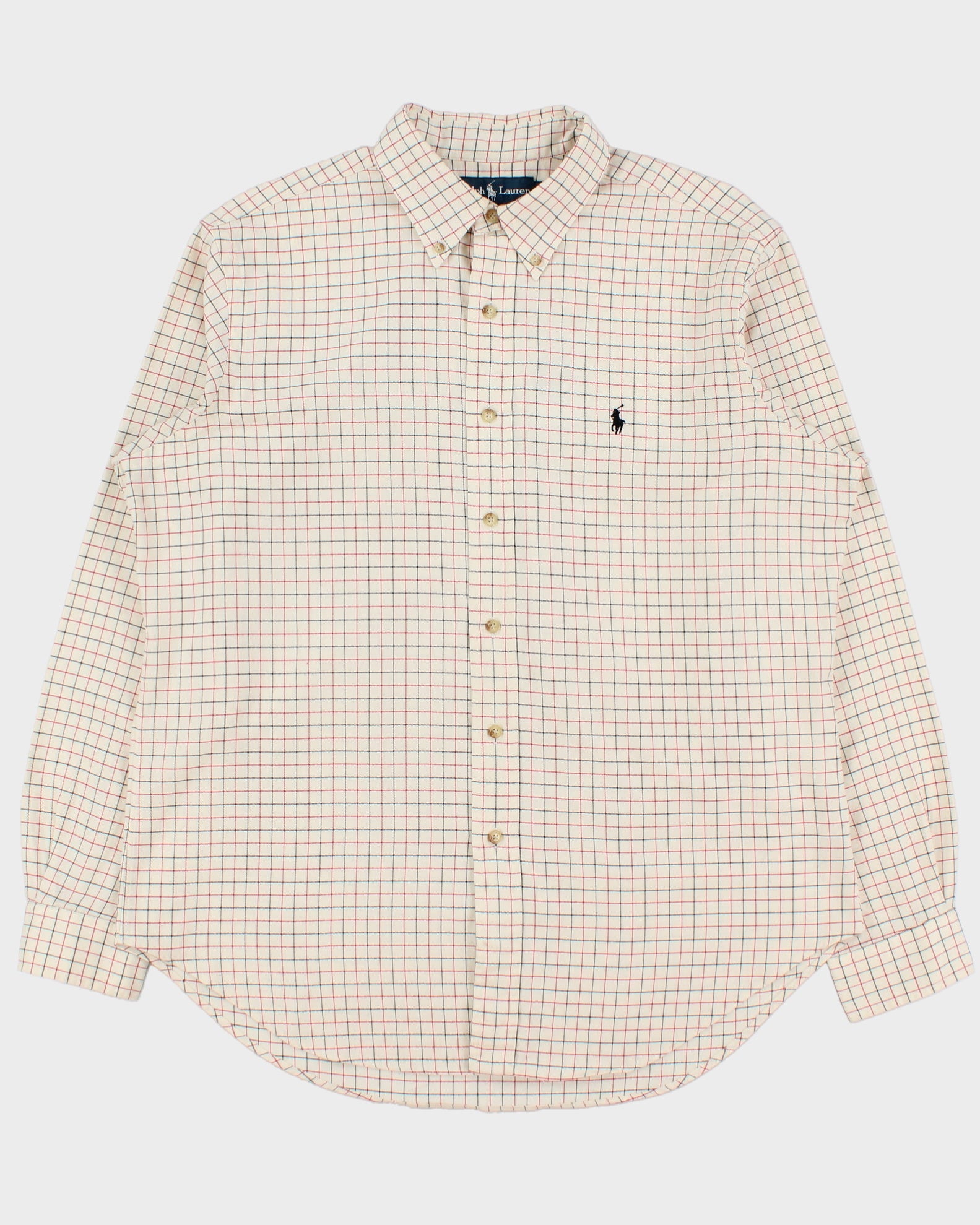 Vintage Y2K 00s Polo Ralph Lauren Windowpane Check Classic Fit Long Sleeve Shirt - L