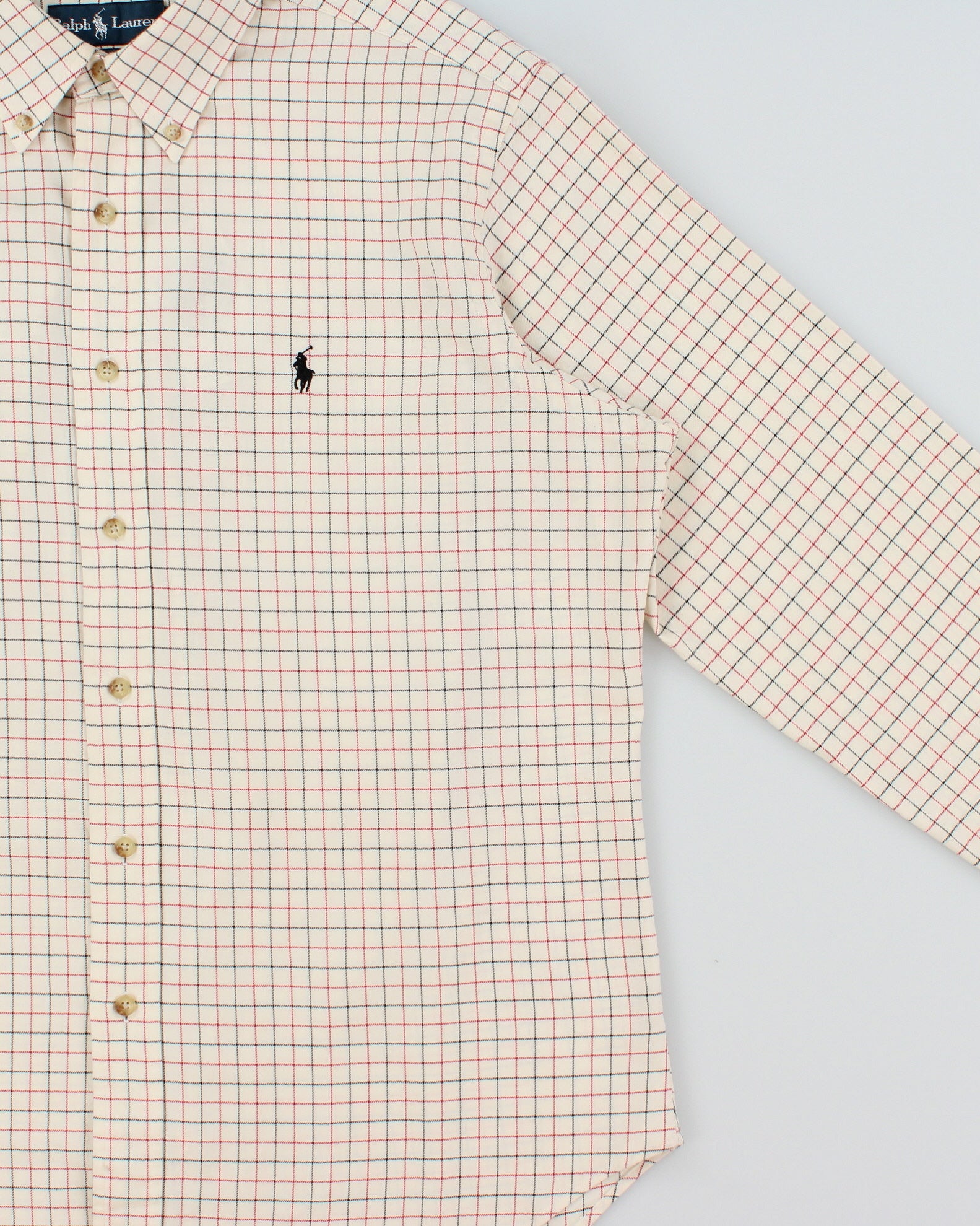 Vintage Y2K 00s Polo Ralph Lauren Windowpane Check Classic Fit Long Sleeve Shirt - L