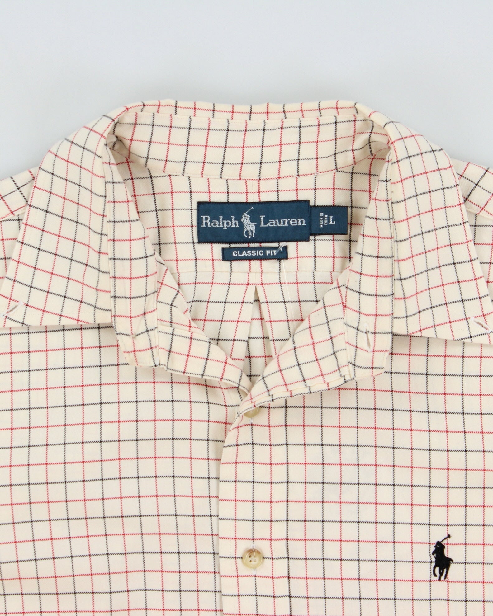 Vintage Y2K 00s Polo Ralph Lauren Windowpane Check Classic Fit Long Sleeve Shirt - L