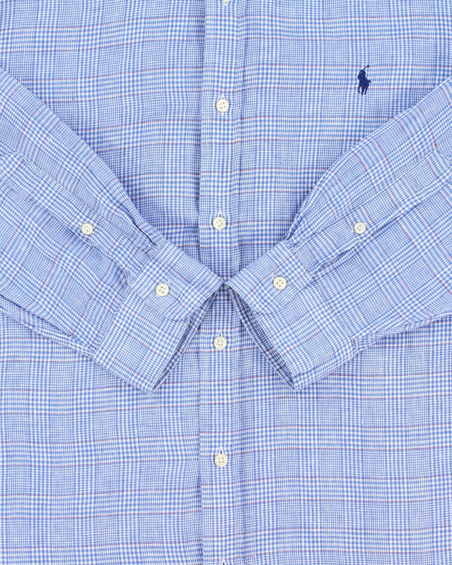 Vintage Ralph Lauren Houndstooth Gingham Linen Classic Fit Long Sleeve Shirt - XL